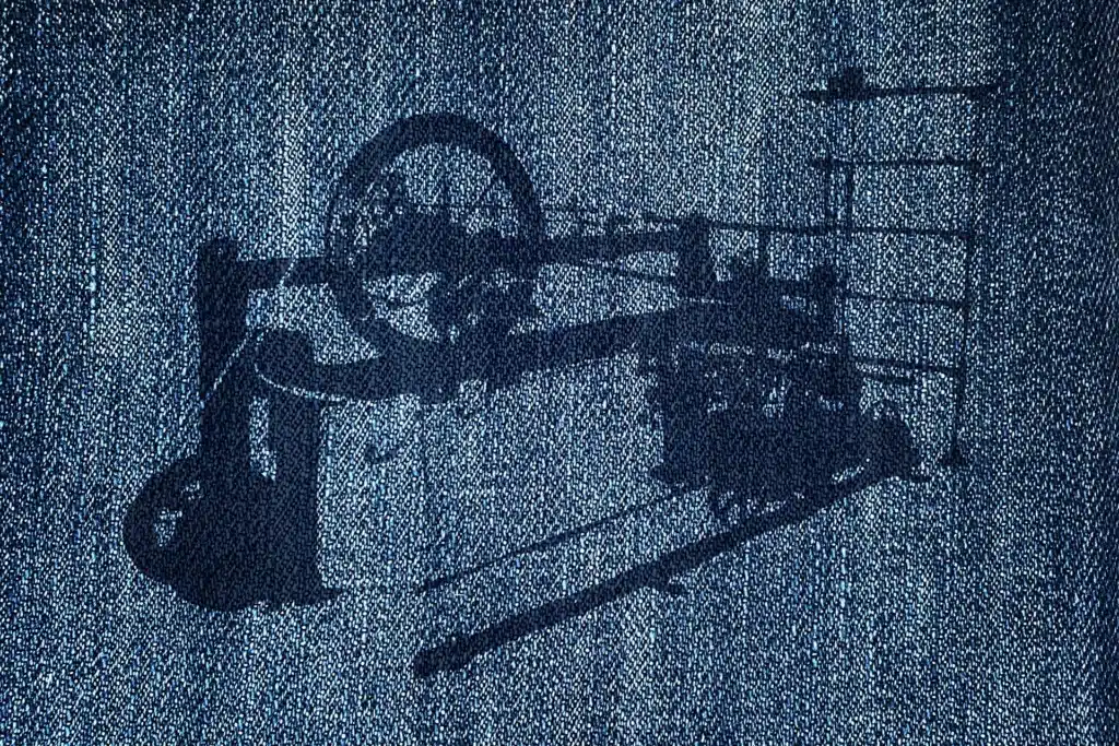 les toiles bleues de nimes denim illustration